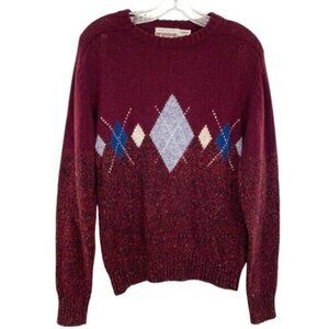 Vintage McGregor Wool Argyle Confetti Sweater Preppy Grandpacore
